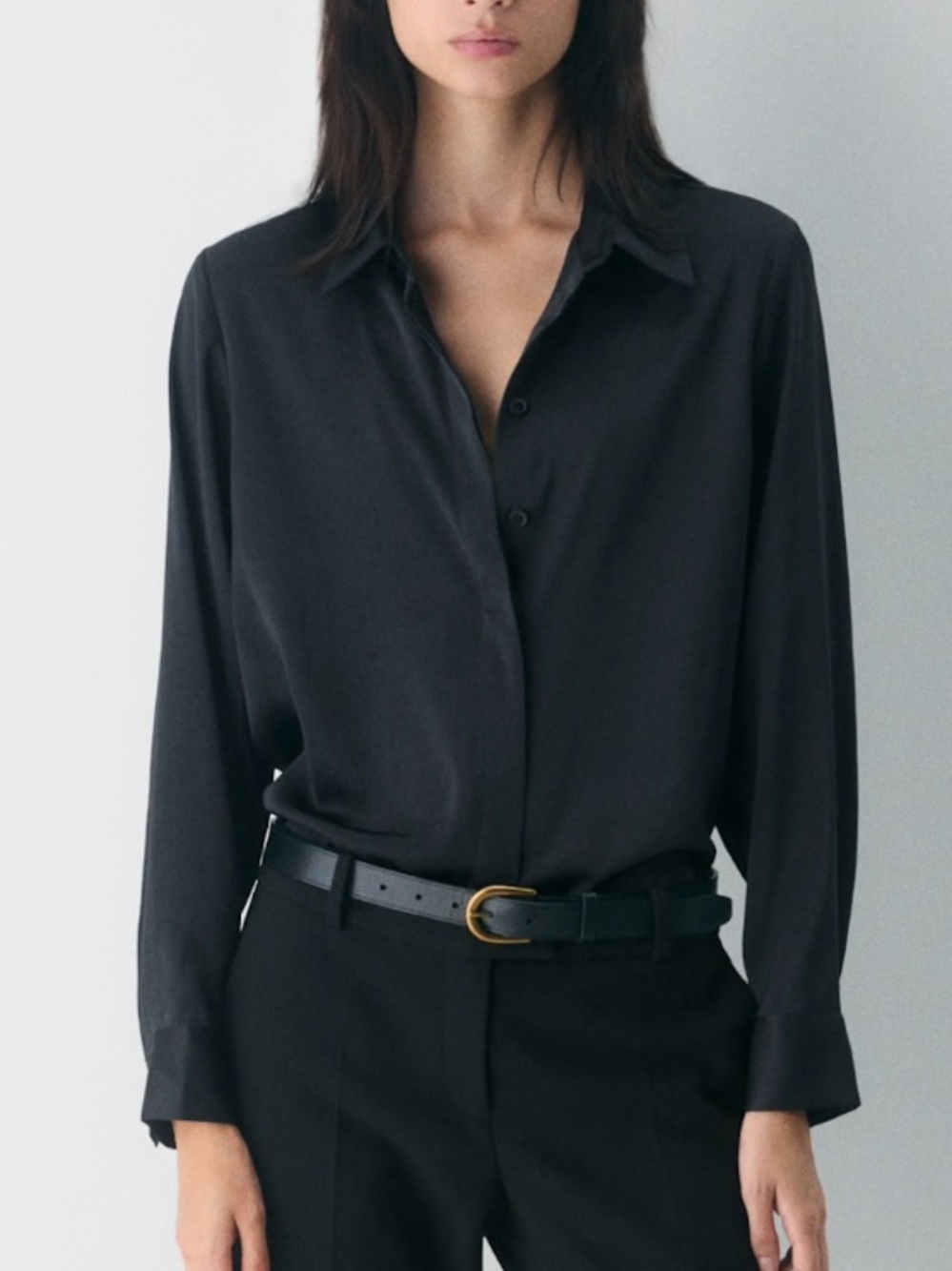 Aritzia Baker Satin Button-Down Shirt